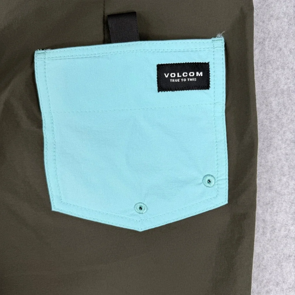 Volcom Liberators Board Shorts Mens 28 Brown‎ Green Blue Colorblock Swim Trunks